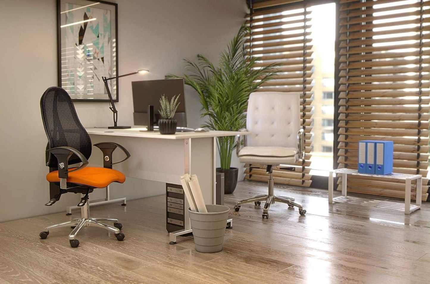 Topstar Open Point SY Deluxe, ergonomic syncro-disk swivel chair, office chair, desk chair, including armrests (adjustable height), fabric, black