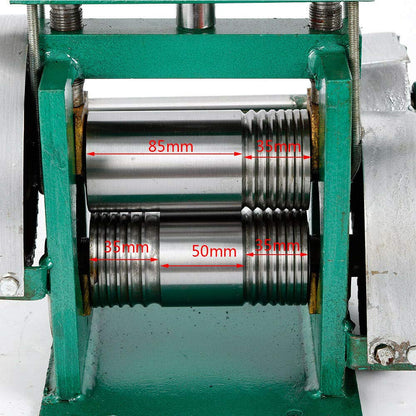 Manual rolling mill machine, 85mm width 50mm combination jewelry rolling mill tabletting machine rolling wire flat sheet jewelry marking DIY tool for jewelry design and repair.