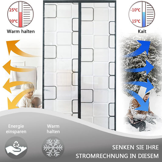 Thermal curtain 90x200cm, magnetic thermal curtain for doors, cold protection and heat retention in winter, ideal for use with air conditioning in summer, easy adhesive installation without drilling.