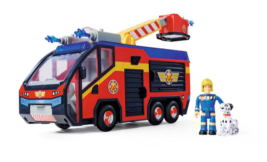 Fireman Sam Fire Engine Jupiter with light effects - Sturdy toy vehicle for children aged 3 and up, large emergency vehicle with sound and light, perfect for firetruck fans.