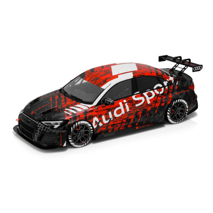 Audi 5022100351 model car Sport miniature RS3 LMS, model year 2022, scale 1:18, black/red/white