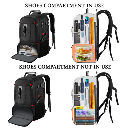 VESERI Laptop Backpack for Men and Women 18.4 Inch, Gym Bag School Backpack for Boys Teens with Shoe Compartment, Waterproof Shoulder Bag for Gym Travel Work