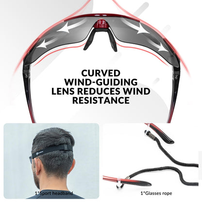 ROCKBROS Bike Glasses Polarized Sunglasses with 5 Interchangeable Lenses for Women Men Sports Glasses Cycling Running Fishing for Outdoor Sports.