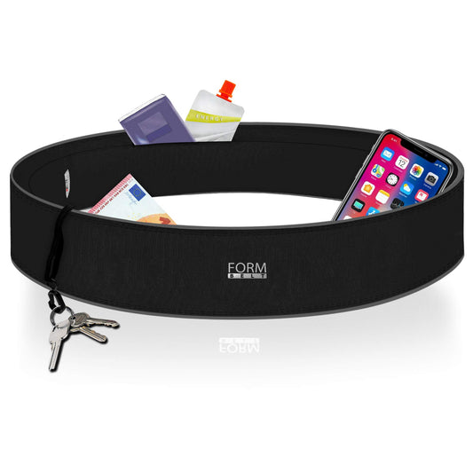 Formbelt running belt for mobile smartphone iPhone 13 12 14 X XS Max XR SE S23 Samsung Galaxy A53 A22 A54 S20 waist bag running sports fitness waist bag running (black, L)