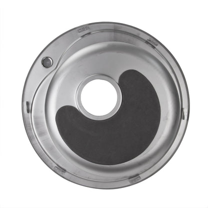 Stabilo-Sanitaire round and compact built-in sink with integrated overflow made of high-quality stainless steel, kitchen round basin 49cm kitchen sink in beautiful and modern design.