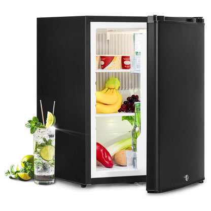 Smad Camping Fridge 12v 230v, 51L, Quiet RV Fridge, Absorber Fridge 12v for Room, Hotel, Bedroom, Camping, Travel, 12v 230v Fridge with Lock, Reversible Door, Black