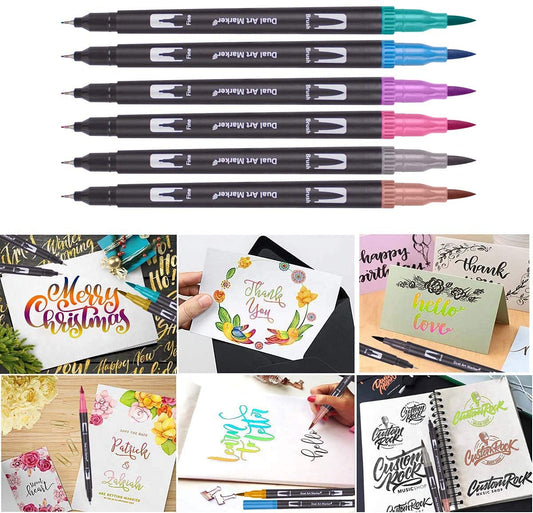 Bonala Brush Pen Set, 132 dual tip brush pens markers for adults for calligraphy, coloring, painting, sketching for adults – gift for kids