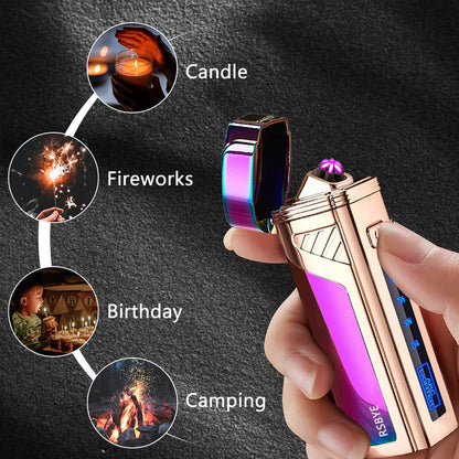 RSBYE Electric Lighter with THREE Arcs, Plasma Lighter with Battery Indicator, High Efficiency Electric Lighter, Arc Lighter USB Rechargeable, Festive Gifts (Colorful)