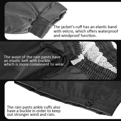 ILM Motorcycle Rain Suit Men Waterproof Rain Jacket Abrasion Resistant, 6 Pockets, 2-Piece Set with Jacket and Pants.
