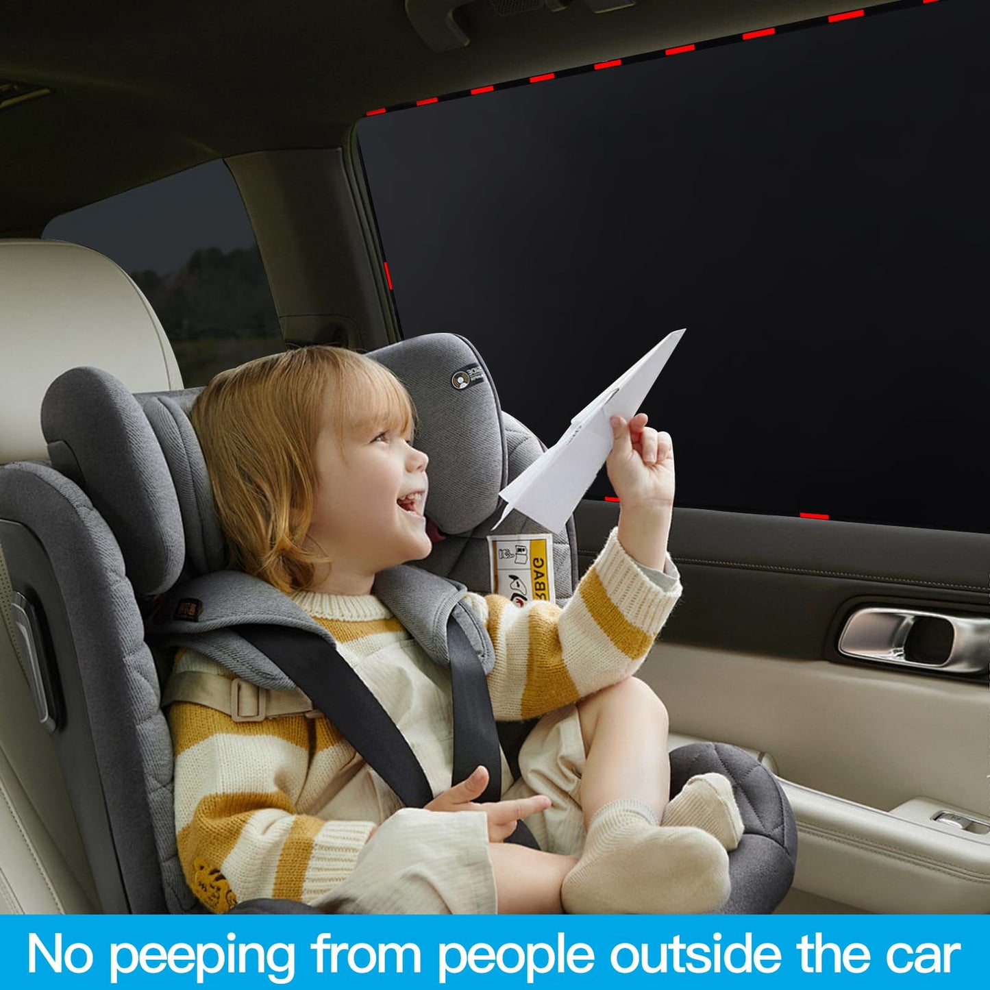 ZATOOTO Car Sunshade for Baby, Side Window Magnetic Sunshade, Black, Large, 100 * 54cm, 2 Pieces.