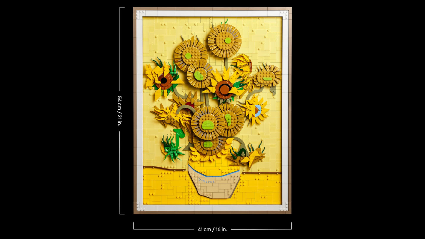 LEGO Art Vincent Van Gogh - Sunflowers - 3D flower painting with movable petals - Decor for living room or office - Building kit for adults - Creative gift idea for men & women 31215