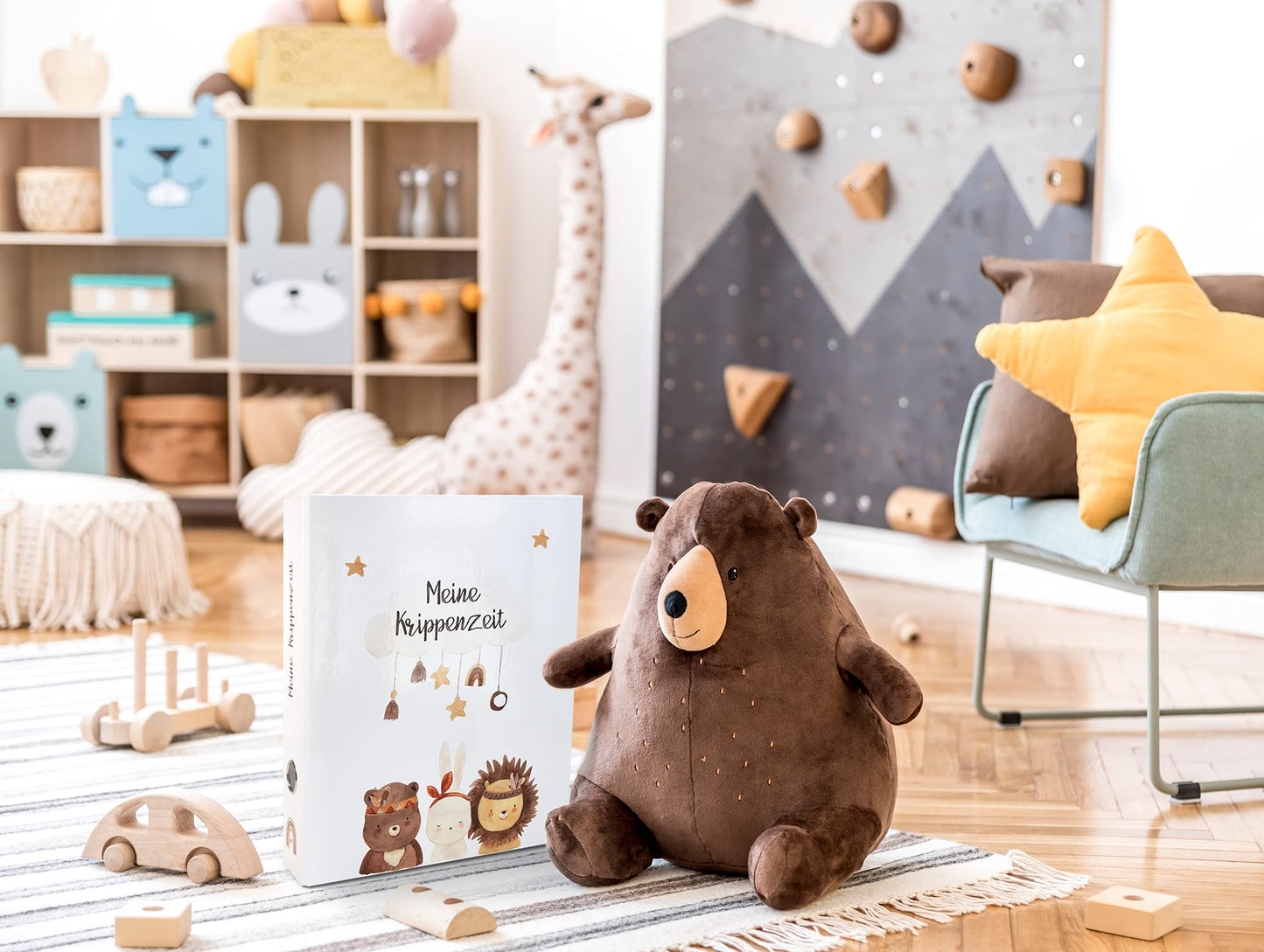 OLGS Collector's Folder My Daycare Time | Memory Folder, Kindergarten Folder Boho Bear, Bunny, Lion | Kids Gift Folder, Kindergarten Time, Collection Folder, Preschool, Ring Binder A4 - Native American