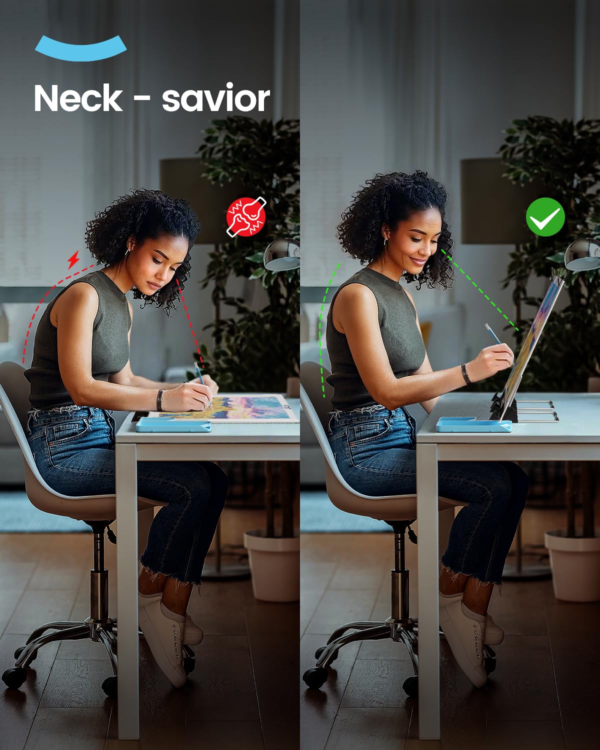 ARTDOT light table A3 as 5D diamond painting accessory, adjustable brightness diamond painting light pad with stand for adults.