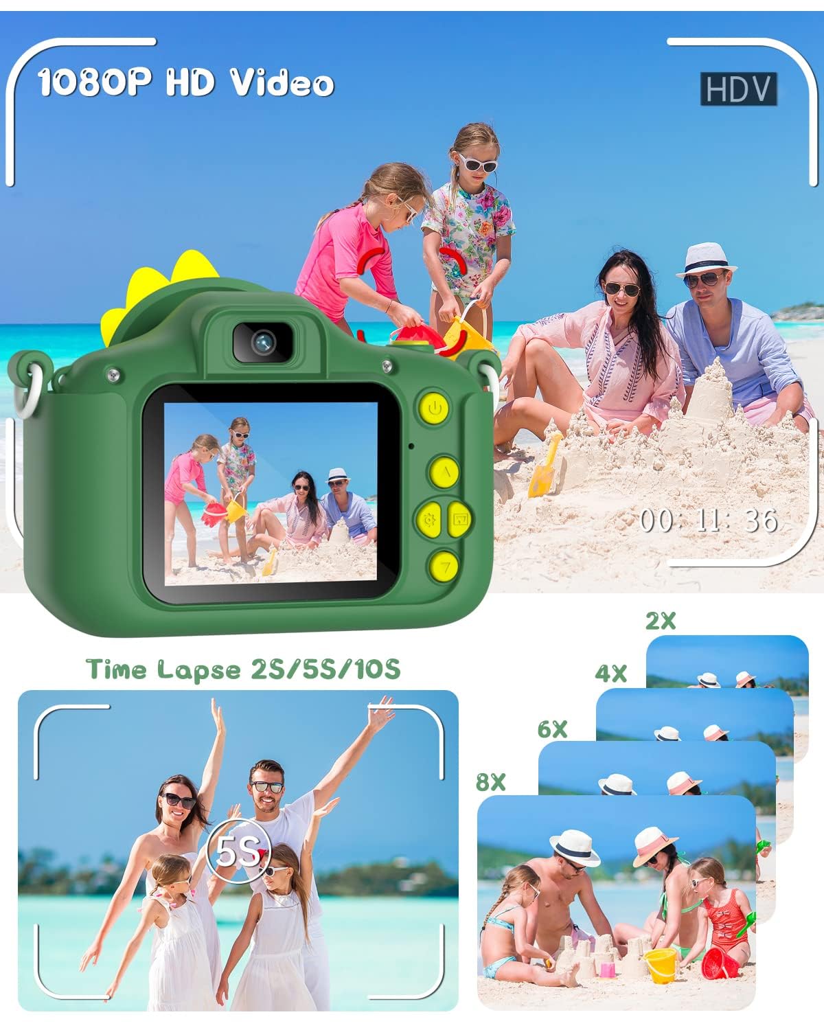 Children's camera, Gofunly Kids Camera 1080P 2.0-inch Screen Camera for Kids with 32GB card Selfie Digital Camera for 3-12 years old boys and girls Christmas Toy