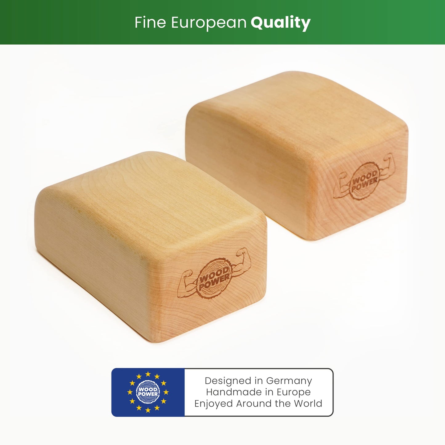 WOODPOWER BalanceBlocks - 2 Handstand blocks in one - support your wrists in bodyweight training, gymnastics, acrobatics, yoga and more (BalanceBlock Comfort).