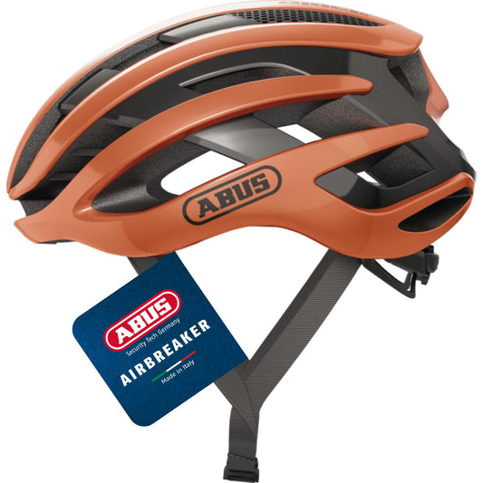 ABUS road bike helmet AirBreaker - high-end cycling helmet for professional cycling - for teens and adults - helmet for women and men - orange, size M