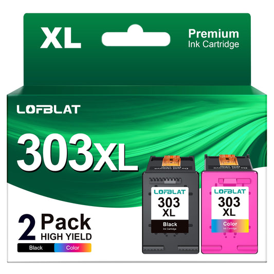 LOFBLAT 303 303XL Multipack Compatible Ink Cartridges for HP 303 Printer Cartridges Multipack for HP Envy Inspire 7900 Cartridges for HP Envy 7200 7830 6230 6232 6220 6234 7130 7134 (2-Pack)