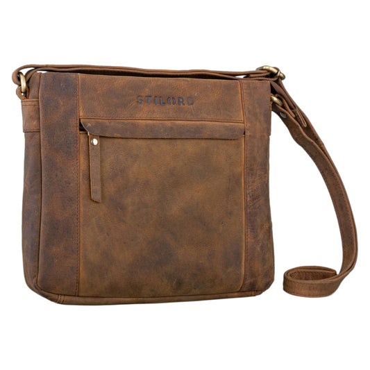 STILORD 'Terra' leather bag for women messenger bag vintage handbag classic shoulder bag crossbody bag genuine leather, color: vinto - brown