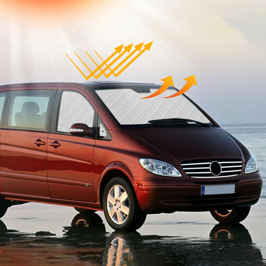 RV Windshield Sunshade Replacement for Mercedes-Benz VITO II W639 2003-2014, Front Windshield Sunshade, Internal Thermal Blind Set with Storage Bag (5PCS-for W639)