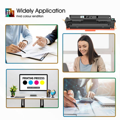 Cool Toner Compatible for HP 201X 201A M277dw Color Laserjet Pro MFP CF400X CF400A CF401X CF402X CF403X M252dw M277n M277 277dw M274n (Black Cyan Yellow Magenta, 4-Pack)