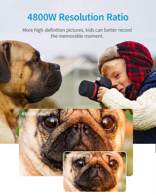 MOREXIMI Kids Camera, Digital Camera for Children aged 3-8 years, Birthday Gift, Toy for Girls and Boys (Black)