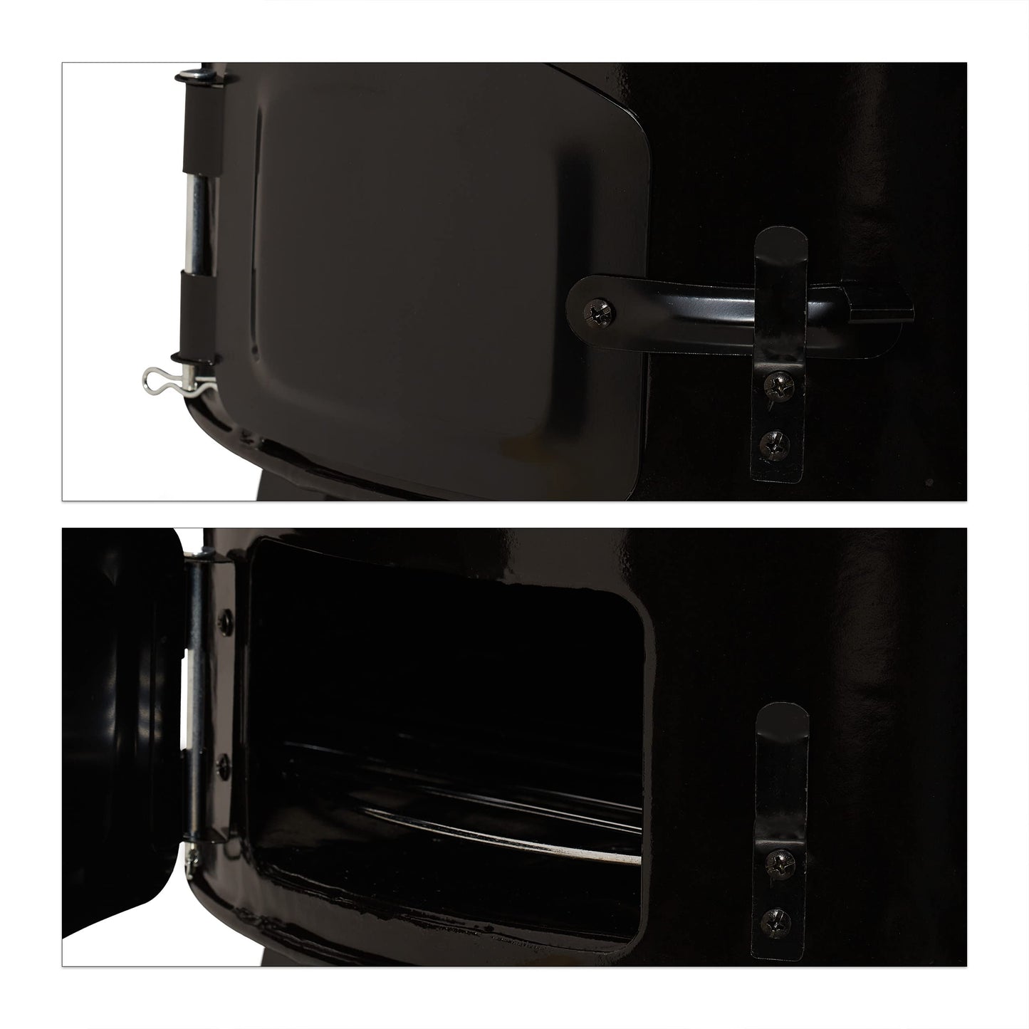 Relaxdays Goulash Cannon, enameled, goulash cauldron with lid, 14 liters, with grill grate, outdoor field kitchen, black/blue.