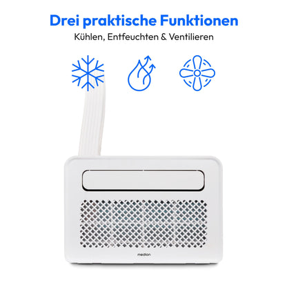 MEDION P502 Smart Split Air Conditioner (for Caravan Motorhome Camping Boat Bus Camper Caravan Mobile Home, including installation kit, 5000 BTU, Cooling Dehumidifying and Ventilating, Sleep Mode, MD37735)