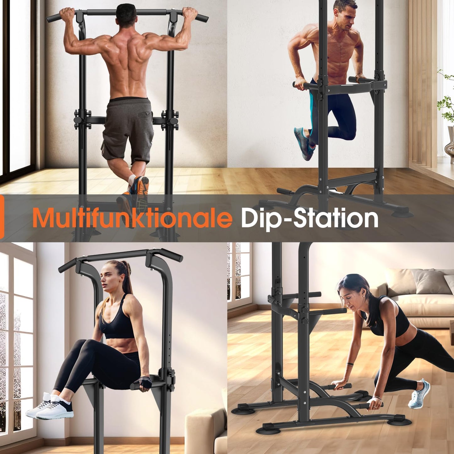 DH FitLife Power Tower Dip Station | Freestanding Pull-Up Bar | Dip Bars Back Trainer | Power Station Power Tower | Fitness Station | Power Rack for Home Gym | Home Strength Training