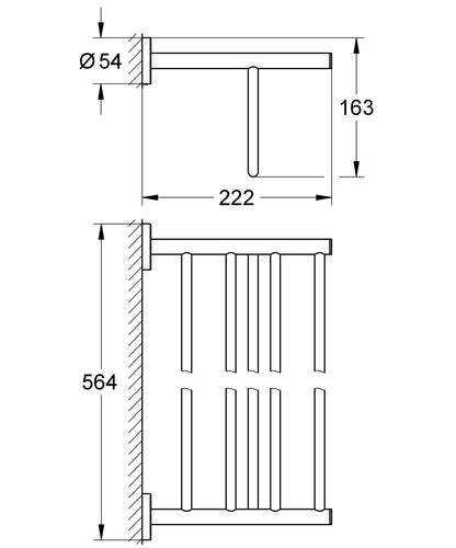 GROHE Bau Cosmopolitan Bathroom Accessories - Multi-towel holder (material: metal) chrome, 40462001