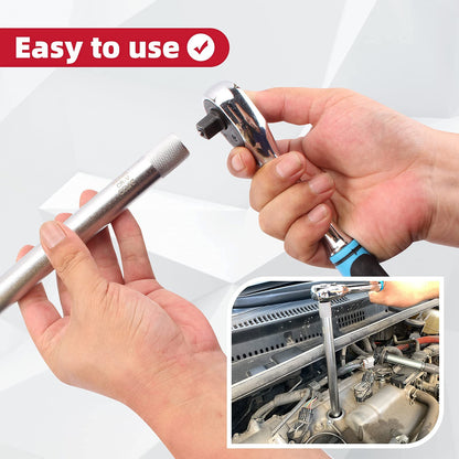 CCLIFE 2-piece magnetic spark plug socket 3/8" glow plug key tool SW 14mm 16mm Extra long 250mm