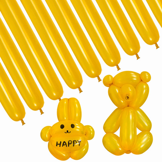 HYKJNBW Magic animal twisting balloons, perfect for wedding and birthday party decorations, 100 pieces (Gold)