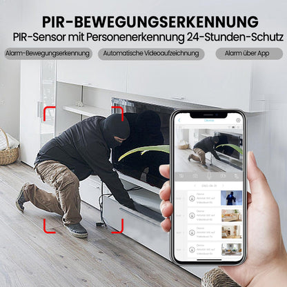 aidowocam Mini Camera Full HD Surveillance Camera Indoor Security Camera Live Transmission Mobile APP 60 Days Long Standby Battery WiFi Camera with Motion Detector Night Vision for Home Security