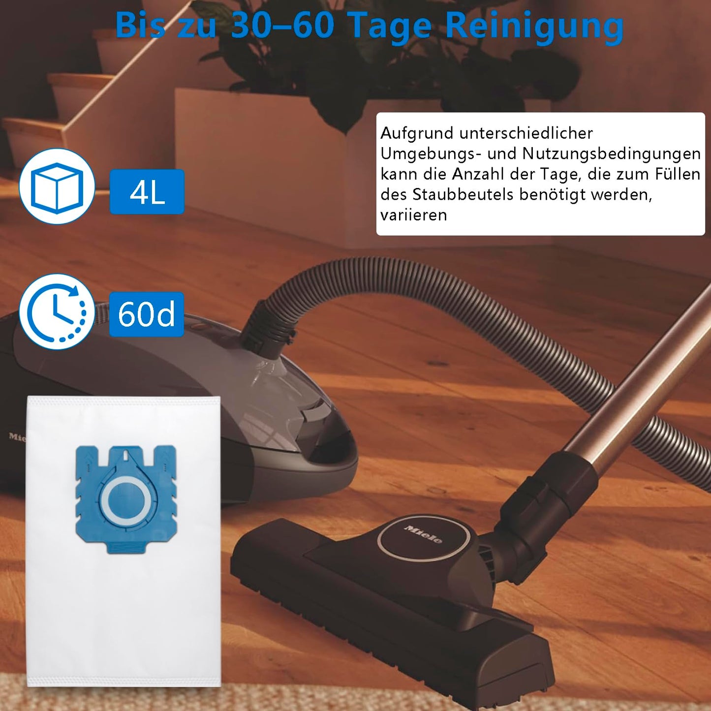 14 vacuum cleaner bags for Miele 3D Efficiency GN vacuum Classic C1 Complete C2 C3, S227, S600, S5000 and S8000 series dust bags, efficiency bags including 4 exhaust filters & 4 motor protection filters.