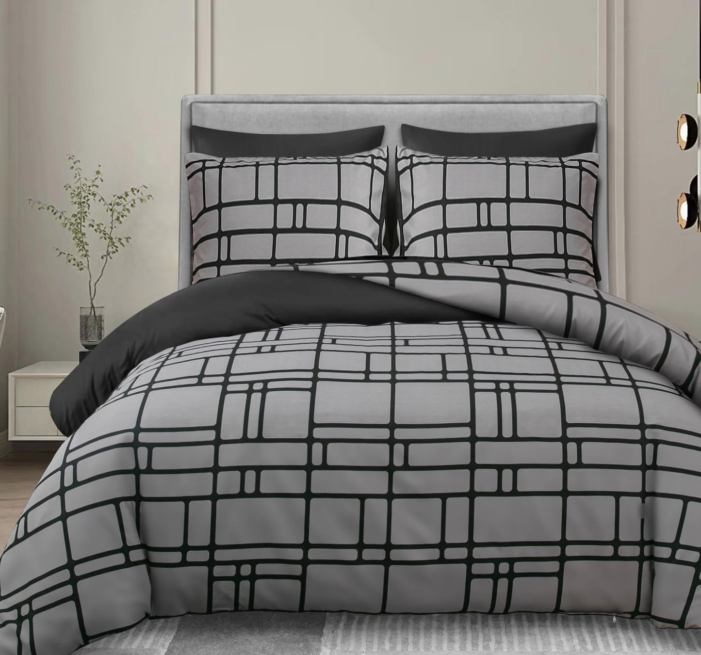Pamposh bedding 155x220cm - Ultra-soft microfiber duvet cover 155x220cm - With pillowcase - Bedding set with zipper - Light & breathable duvet cover set