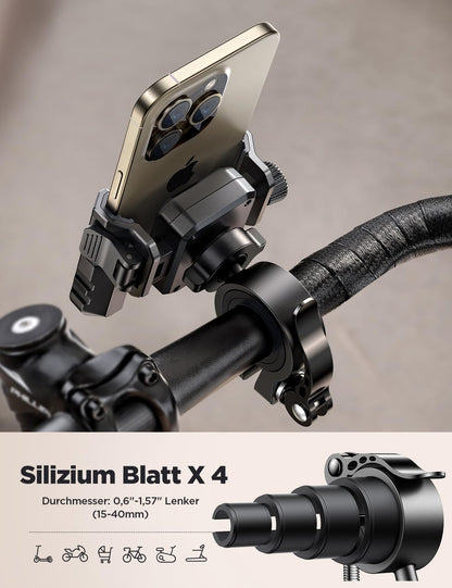 JOYROOM 2025 Bike Phone Mount, Motorcycle Phone Holder 【Vibration Damped】1S Quick Release Universal Bike Phone Mount for iPhone 17/16/15, Samsung S24/S23 (4.7"-7" Smartphone)