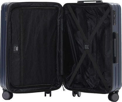 Münicase M816 TSA lock suitcase travel luggage trolley set hard shell board case (navy blue, 3-piece set)