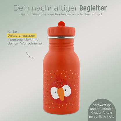 Miracle wish personalized water bottle for children, bottle personalized, baby bottle, kids bottle, Trixie water bottles with custom name (parrot, 500ml)
