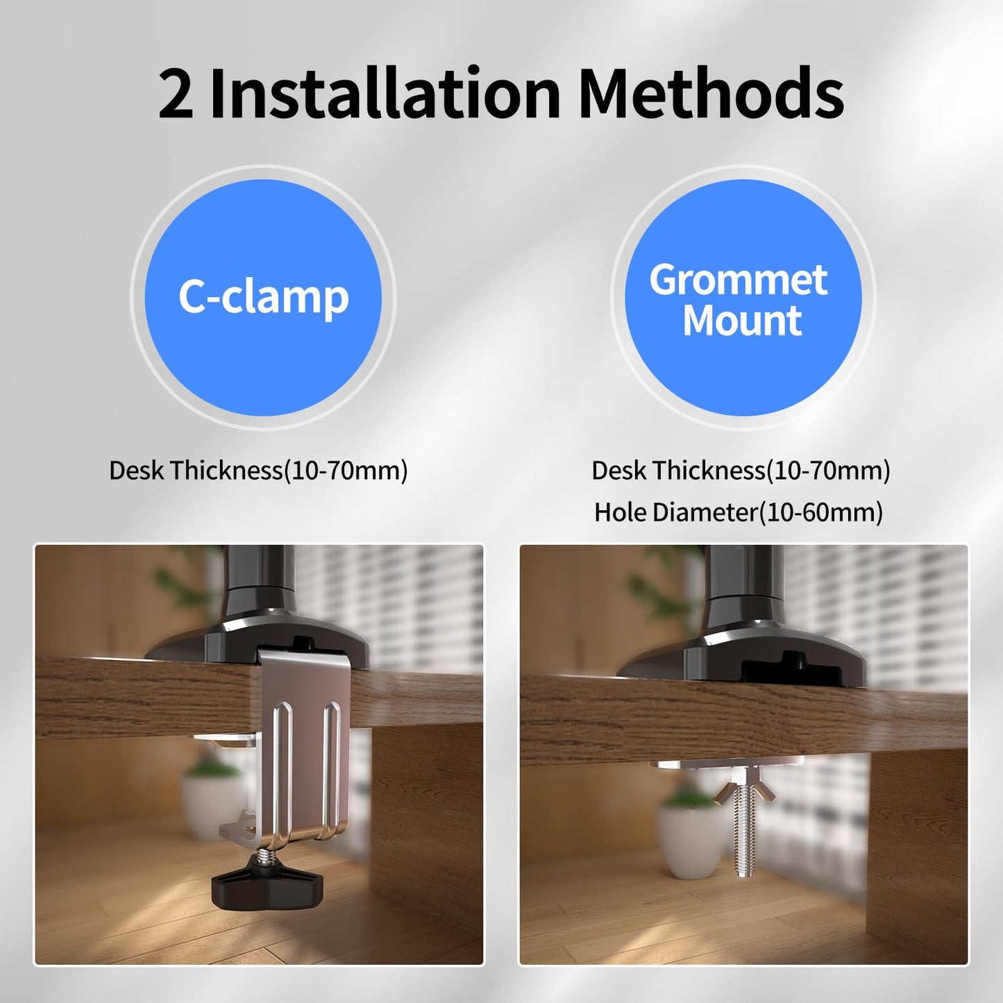 Suptek monitor mount for 13-32 inch LED LCD screen up to 9kg, monitor arm with gas spring, 360° rotation height adjustable swivel tilt, monitor bracket VESA 75x75/100x100mm, MD01A.