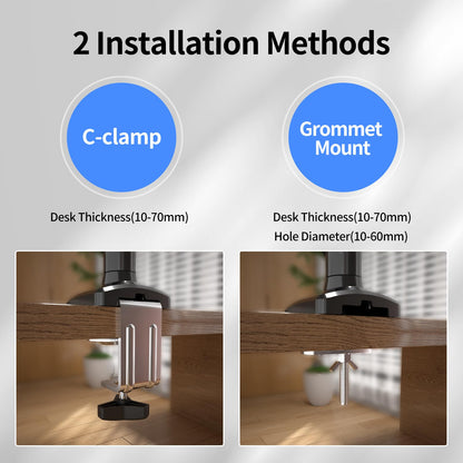Suptek monitor mount for 13-32 inch LED LCD screen up to 9kg, monitor arm with gas spring, 360° rotation height adjustable swivel tilt, monitor bracket VESA 75x75/100x100mm, MD01A.