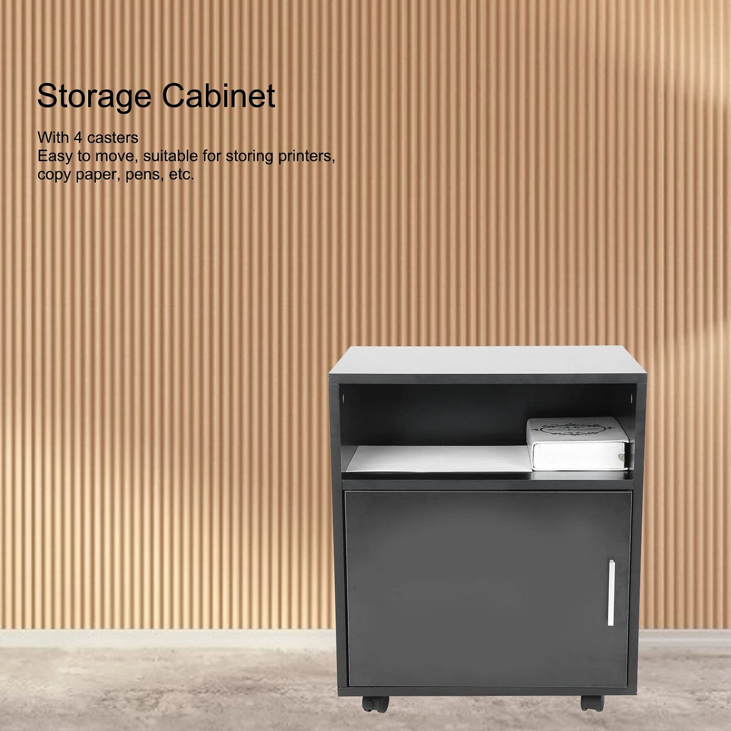 GOTOTOP file cabinet, Mobile MDF printer table Wood cabinet for offices for study rooms