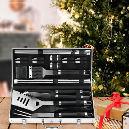 POLIGO 21PCS BBQ Accessories Kit with Grill Mat - Stainless Steel BBQ Tools in Case Gifts for Men - Ideal BBQ Set Gift for Men and Women
