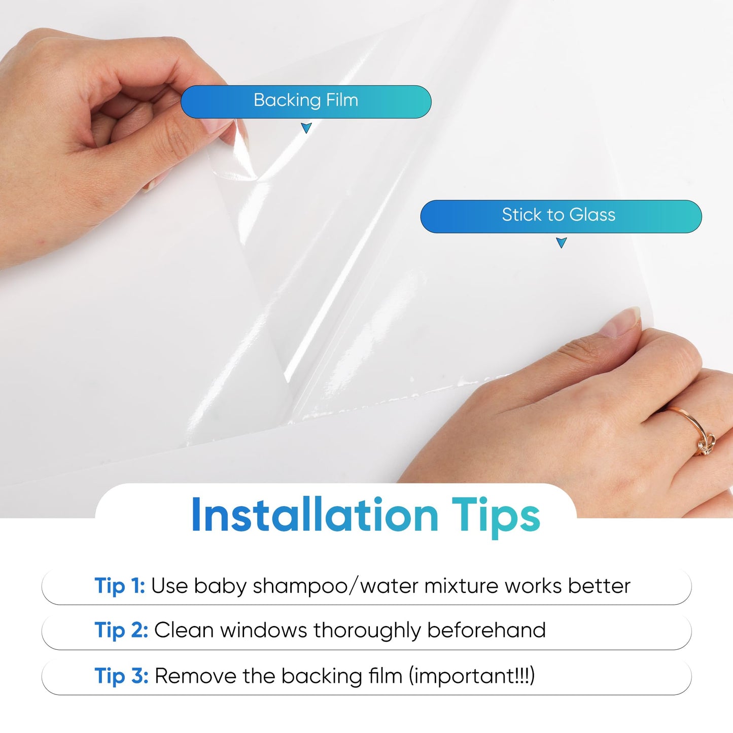 Funfox Window Film Opaque Self-Adhesive, Static Frosted Glass Film with UV Protection, Privacy Film White Matte for Bathroom Office Bedroom, Easy to Remove Without Glue, 88x200cm