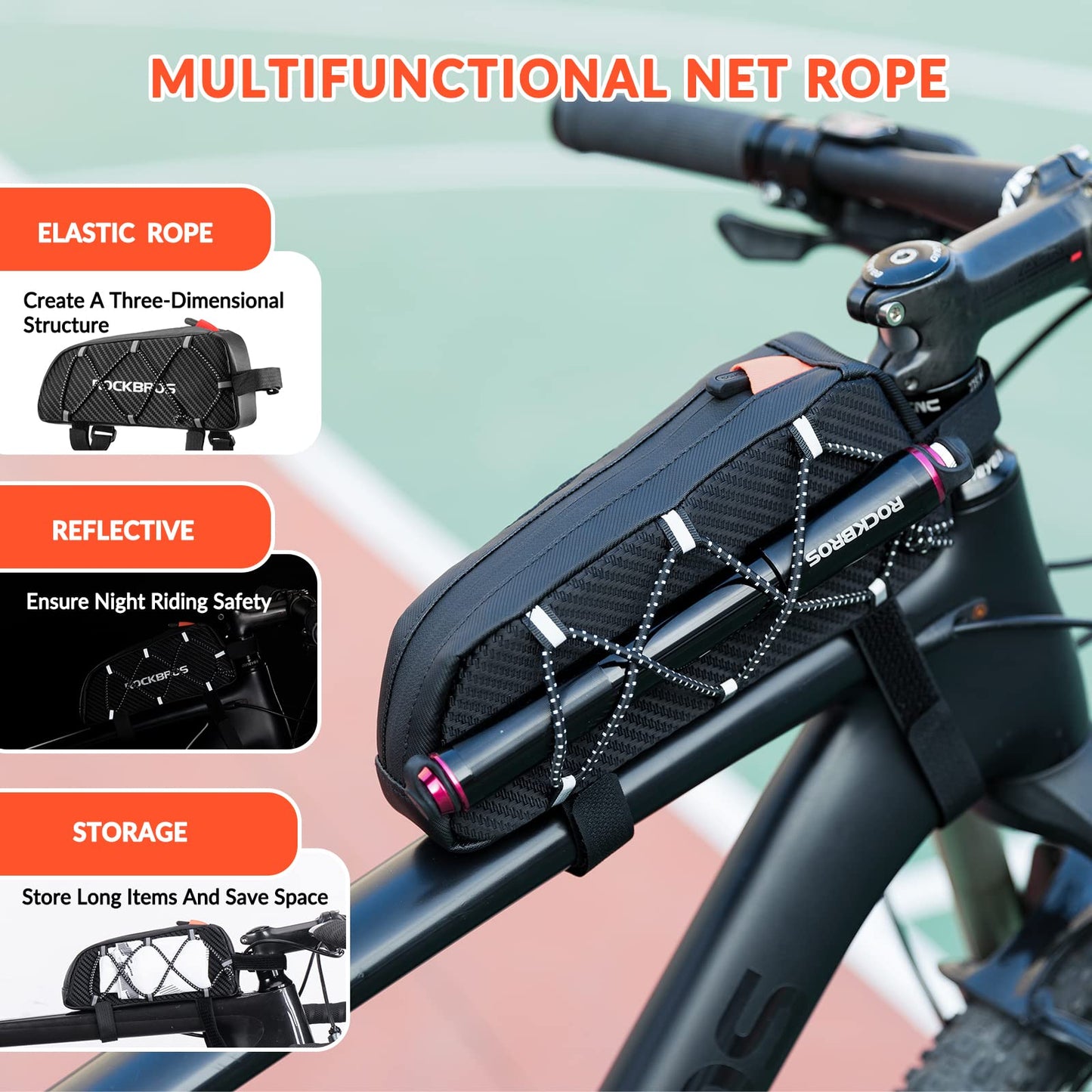 ROCKBROS frame bag bicycle bag for bike frame top tube bag approx.1L 22 * 10 * 5.5cm