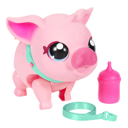 Little Live Pets - My Pet Pig, a cuddly interactive toy pig that walks, dances, and nuzzles. Featuring 20+ sounds and reactions. Batteries included. Ideal for kids ages 4 and up. Pink color.