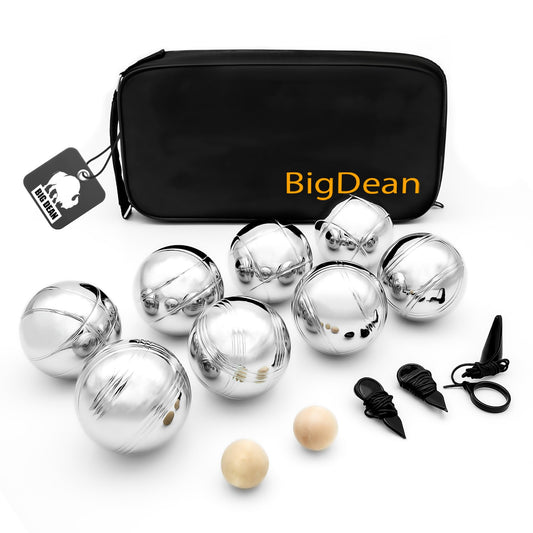 BigDean Boule Set with 8 chrome-plated Boule balls