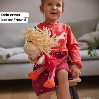 HABA Fabric Doll Annelie - Soft doll with hair for styling - With interchangeable clothing - From 18 months - 30 cm - Washable - 1302108001