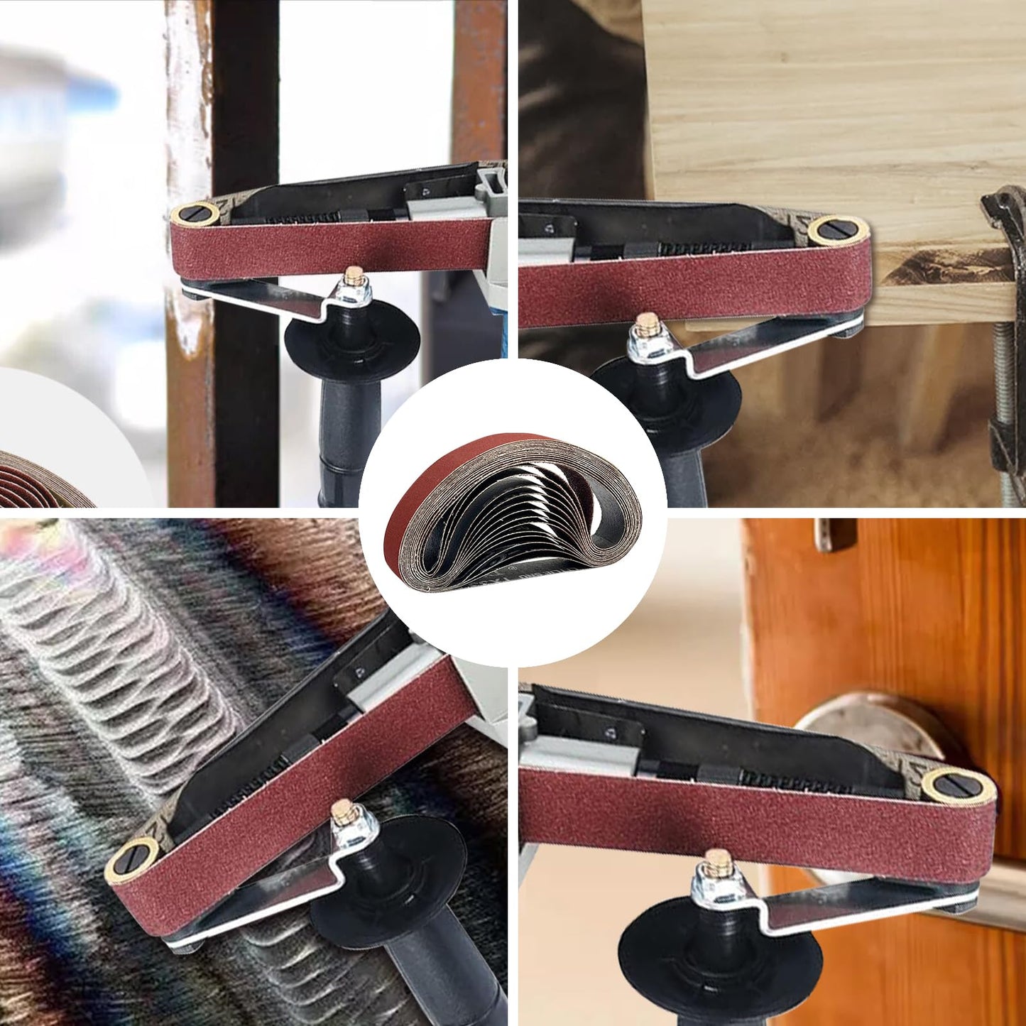 SenmaiTools Sanding Belts 30 x 533 mm, (Grit 40 80 120 150 240) Professional sanding belts for belt sanders, suitable for hardware, wood, metal, and paint (15 pieces)