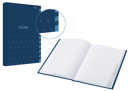 Top-2000 Index notebook A5 96 pages squared, A-Z, Blue/Notebook with index A-Z (Pack of 2)