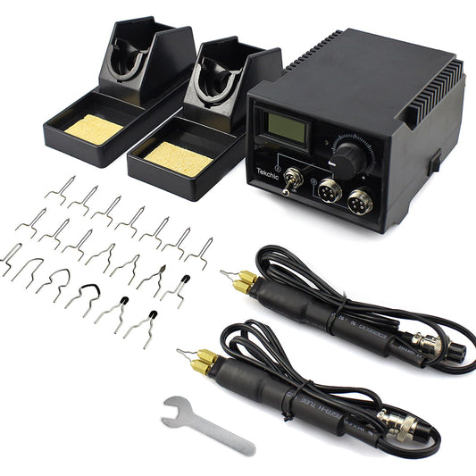 TEKCHIC wood burning kit, TEKCHIC 60W wood burning pen set with two wood burning pens, 20 wire tips, temperature adjustable wood burning tool for carving in black, 3-pin UK adapter.