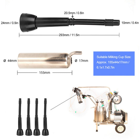 4 pieces of rubber milking machine teat black leak-proof teat rubber liners for milk sheep milking machines used